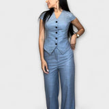 Ivy - Set elegant de top cu decolteu în V și pantaloni