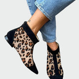 Botine leopard cu vârf ascuțit
