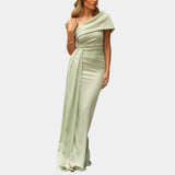 Rochie maxi stilată cu un umăr