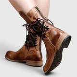 Theano - Botine din piele cu șireturi pentru un stil atemporal