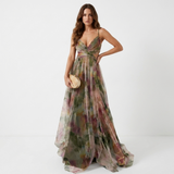 Irina - Rochie lungă cu imprimeu floral
