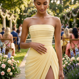 Mircea – Rochie Maxi de Gală cu Corset și Drapaj Rafinat