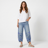 Flavia - Pantaloni casual brodați