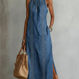 Julia™ | Rochie din denim cu dantelă retro
