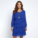 Margaret - Rochie elegantă de confort cu volane și mâneci lungi