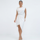 Emanuela - Rochie asimetrică cu umeri structurați