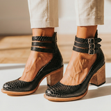 Milena - Pantofi cu toc din piele confortabili