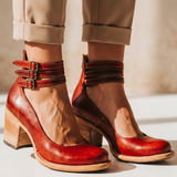 Milena - Pantofi cu toc din piele confortabili