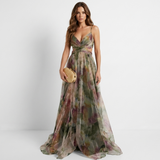 Irina - Rochie lungă cu imprimeu floral