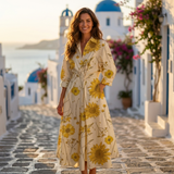 Lana - Rochie elegantă din bumbac cu guler