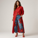 Corina - Set pantaloni și cămașă cu mânecă lungă