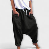 Harem - Pantaloni harem largi cu legare