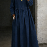 Clara™ | Rochie din denim cu guler Peter Pan