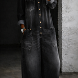Elena™ | Salopetă din denim cu umeri descoperiți