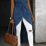 Jessica™ | Tunică portofel din denim cu decolteu în V