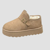 Nicoleta - Botine călduroase cu căptușeală din blană sintetică și aspect de suede