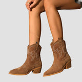 Botine western brodate stilate