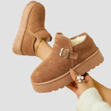 Nicoleta - Botine călduroase cu căptușeală din blană sintetică și aspect de suede