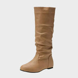 Vasia - Botine casual cu toc mic și plisaje