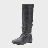 Vasia - Botine casual cu toc mic și plisaje