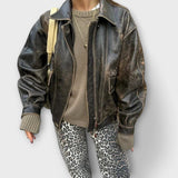 Chandra - Blugi vintage cu model de leopard