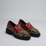 Marianna - Mocasin leopard cu suede sintetic și vârf rotund