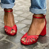 Zoe - Sandale bicolore cu guler