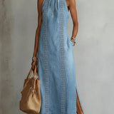 Julia™ | Rochie din denim cu dantelă retro