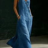 Vera™ | Rochie lungă din denim cu nasturi