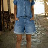 Stephanie™ | Rochie din denim relaxată