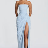Mircea – Rochie Maxi de Gală cu Corset și Drapaj Rafinat