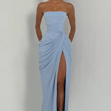 Mircea – Rochie Maxi de Gală cu Corset și Drapaj Rafinat
