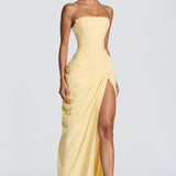 Mircea – Rochie Maxi de Gală cu Corset și Drapaj Rafinat