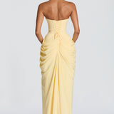 Mircea – Rochie Maxi de Gală cu Corset și Drapaj Rafinat
