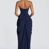 Mircea – Rochie Maxi de Gală cu Corset și Drapaj Rafinat