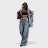 Blair - Set de denim fără mâneci