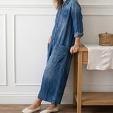 Diana™ | Salopetă vintage din denim cu nasturi