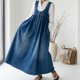 Karen™ | Rochie lungă din denim spălat