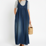 Karen™ | Rochie lungă din denim spălat