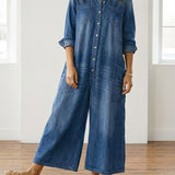 Diana™ | Salopetă vintage din denim cu nasturi
