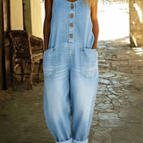 Ruth™ | Salopetă din denim de bumbac spălat