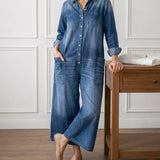 Diana™ | Salopetă vintage din denim cu nasturi